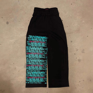 Pantalones de pana de pierna ancha de dos piezas con estampado de grafiti de doble capa, estilo hip hop, streetwear unisex para parejas, novedad 2026 - Product Image 6