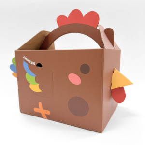 Multi-Layer Corrugated Board Handbag-Shaped Slotted Gift Box with Four-Color Laminate Printing for <b>Egg</b> <b>Storage</b> Supplements - Product Image 4