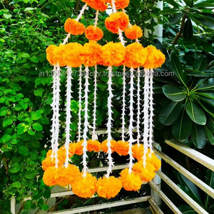 Lustre artisanal indien en fleurs de souci, centre de table, fleurs en plastique, mariage, Thanksgiving, festivals, Noël, Pâques, Toran mural - Product Image 5