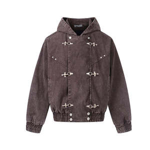 Chaquetas Vaqueras para Hombre con MOQ Bajo, Chaqueta Azul Casual con Bolsillo en el Pecho para Boutiques - Product Image 5