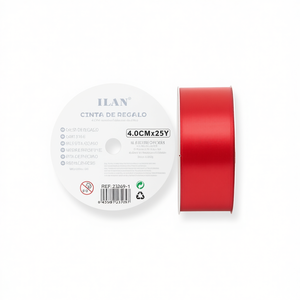 Nastro regalo Ilan 4,0 cm x 25 iarde colore rosso per confezionare regali - Product Image 2