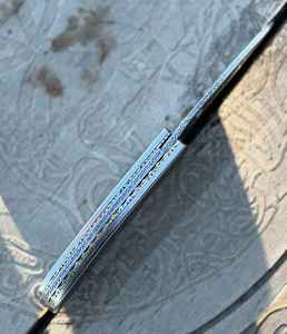 Couteau pliant artisanal de qualité industrielle supérieure en acier à haute teneur en carbone, gravé à la main, avec manche en acier inoxydable gravé, fabrication artisanale, support OEM - Product Image 2