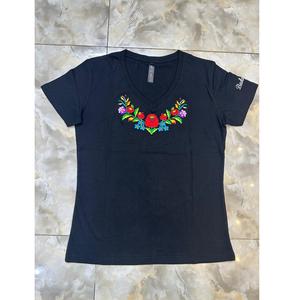 Camiseta de Mujer con Estampado de Flores, Talla Grande, Personalizada con Logotipo, Estilo Urbano, Casual, Holgada, Cuello Redondo, Manga Corta, de BD - Product Image 3