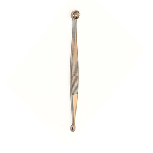 Curette dermique double extrémité en acier inoxydable, instrument chirurgical finition polie pour la chirurgie plastique et les procédures cutanées - Product Image 4