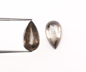 Par de Diamantes de Laboratorio con Corte Pera Sal y Pimienta de 5.40 Ct, Cabujón, Perforados con Láser, Diamantes Cultivados en Laboratorio, Diamantes Sueltos Personalizados Sal y Pimienta - Product Image 2