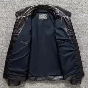 Chaqueta de Cuero Vacuno Genuino para Hombre, Estilo Cargo, con Múltiples Bolsillos, Invierno, Fabricante y Proveedor Mayorista OEM ODM - Product Image 2