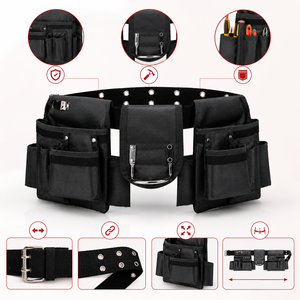 Customizable Polyester Waist <b>Tool</b> <b>Bag</b> Heavy Duty Multi Pocket <b>Tool</b> Belt Organizer Adjustable Work Pouch for Electricians Durable - Product Image 6