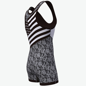 Combinaison de lutte unisexe personnalisée pour adultes, 100% polyester extensible, une pièce, 100g, noir avec bordure blanche, vêtements de sport de combat - Product Image 3