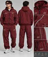 Ensemble de survêtement bleu à capuche ONEAPEX pour homme – Veste et pantalon de jogging coupe-vent à fermeture éclair intégrale, couleur unie, en polyester