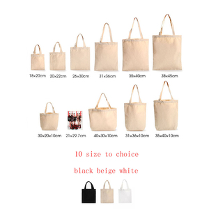 <b>Canvas</b> <b>Shopper</b> Tote Bag Cream with Black Trim Open Top Minimalist Style for Shopping All Seasons <b>Shopper</b> Tote Bag - Product Image 3