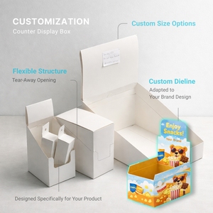 Boîte de présentation PDQ à montage facile personnalisée, boîte pliante en carton pour compléments alimentaires, collations, petits emballages, emballage de vente au détail prêt à l'emploi - Product Image 5