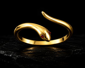 925 Sterling <b>Silver</b> Open Snake <b>Ring</b> Adjustable Open Band 18k Gold Plated Zircon Accent Jewelry for Women Stackable <b>Stacking</b> <b>Ring</b> - Product Image 4