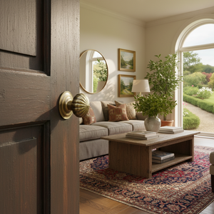 Pomo de Puerta Aurelia Crown de Latón Antiguo con Diseño de Cúpula Acanalada |   Manija de Puerta Decorativa de Lujo para Puerta Principal, Dormitorio y Hogar Premium - Product Image 5