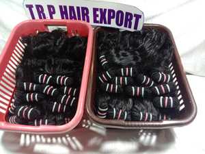 26" High Quality Black Virgin Indian Remy <b>Hair</b> 100% Natural French Kinky Curl Temple Machine Double Weft <b>Braiding</b> <b>Extensions</b> - Product Image 5