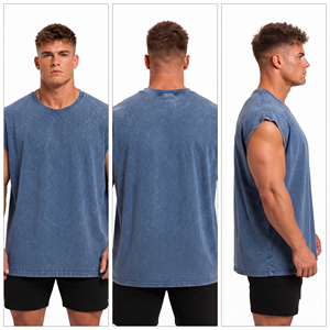 Chaleco Deportivo para Hombre con Lavado Ácido, Estilo Vintage, Cuello Redondo, Sin Mangas, para Gimnasio, Running y Fitness - Product Image 5