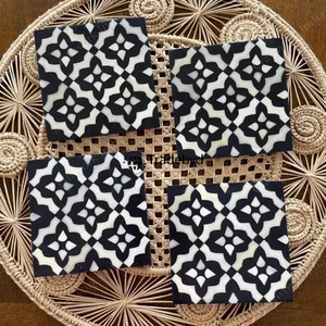 Juego de Posavasos de Lujo Hechos a Mano con Incrustaciones de Hueso, Cuadrados de 4x4 Pulgadas, Multicolor, Elegantes Accesorios para Bebidas y Decoración de Mesa de Centro por Tradebyd - Product Image 4