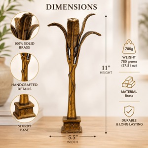 SHUBHAM Escultura de Plátano Hecha a Mano en Latón Macizo, Estatua Decorativa de Planta de Plátano, Decoración Vintage para Mesa de Hogar y Oficina - Product Image 2