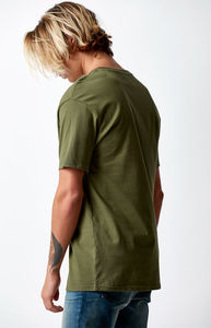 เสื้อยืดคอกลมแขนสั้นสีเขียวมะกอกสำหรับผู้ชาย ทรงปกติ สวมใส่สบาย ผ้าถัก 100% คอตตอน ทรงโอเวอร์ไซส์ ระบายอากาศได้ดี น้ำหนัก 220 กรัม ผ้าเจอร์ซีย์ - Product Image 6