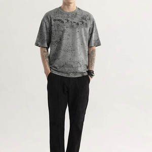 Nouveaux T-shirts tendance pour hommes, coupe oversize, manches courtes, 100% coton, séchage rapide, effet délavé à l'acide, style streetwear, logo personnalisé, T-shirt pour hommes - Product Image 4