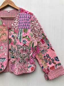 Chaqueta Reversible Acolchada de Algodón Tejido Transpirable con Estampado Nuevo y Diseño de Rayas, Ideal para Fiestas, Regalo para Mujer, Venta al por Mayor - Product Image 4