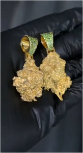 จี้รูปต้นไม้ประดับเพชร CONCEPTION Iced Out ทำจากเงินแท้ 925 ชุบทอง 14K ประดับเพชรโมอิสซาไนต์ สไตล์ฮิปฮอป เครื่องประดับสำหรับคนรักกัญชา ขายส่ง - Product Image 2