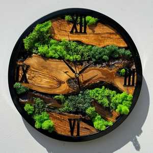 3d <b>Decorative</b> <b>Wall</b> <b>Clock</b> Moss <b>Clock</b> Moss <b>Wall</b> Art <b>Clocks</b> Wood Moss Frame Eco-Friendly Custom Modern for Living Room Hanging - Product Image 5