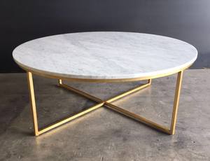 Mesa de centro/mesita de noche de metal para sala de estar o dormitorio, color dorado - Product Image 1