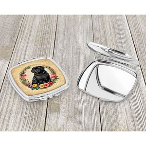 Miroir de maquillage de voyage compact pour femmes et filles Fleurs de Terre-Neuve Poche décorative Pliable Cadeau de poche - Product Image 3