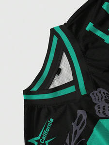 Maillot de football personnalisable à imprimé floral en maille avec impression par transfert thermique, style streetwear oversize, approvisionnement en gros OEM/ODM - Product Image 4