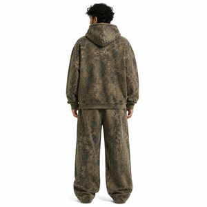 Conjunto Deportivo con Capucha Extra Grande para Hombre, Sudadera con Estampado de Camuflaje, Sudadera de Forro Polar Sublimado, Estilo Casual Urbano, Pantalones Deportivos de Invierno - Product Image 3