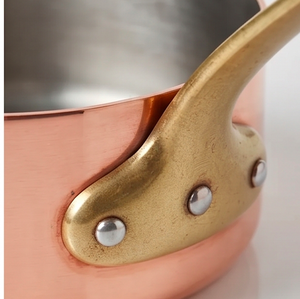 Copper Sauce <b>Pans</b> With Stainless Steel Lining Minimalist Design Durable Metal Cookware For Gas <b>And</b> Induction Stoves Use - Product Image 2