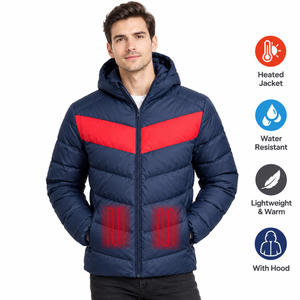OEM Custom Color and Logo 5V <b>USB</b> <b>Heated</b> Puffer <b>Jacket</b> with Hood for Winter Outdoor - Product Image 1