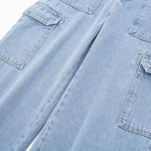 Tenue personnalisée pour homme, jean cargo ample bleu clair, nouveau design tendance, jean ample personnalisé pour homme, jean ample délavé à l'acide - Product Image 6