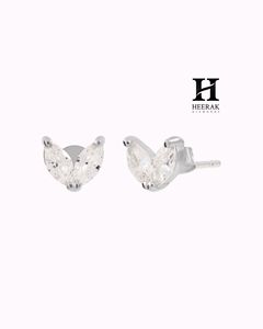 Pendientes de Lujo con Corte Marquesa en Forma de Hoja, Oro de 14K con Doble Piedra, Joyería Elegante y Minimalista para Mujer y Regalos - Product Image 3