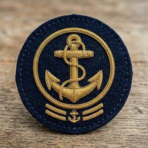 Insignia de ancla de oro de alambre de lingotes hecha a mano, parche personalizado para club náutico, para uniforme de blazer o ropa de navegación, logotipo de insignia - Product Image 1