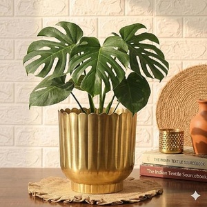 Elegance Copper Metal Aluminium Golden Flower <b>Vase</b> With Stand Tabletop Decoration Wedding Accessories High Quality Eco-Friendly - Product Image 3