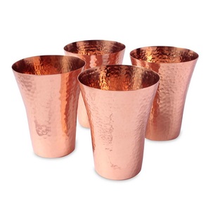 Exclusive Copper Water Tumbler Handmade Drinking Glass Ayurvedic Wellness Vessel Elegant Dining Kitchen Metal <b>Drinkware</b> - Product Image 2