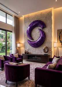 Decoración de Pared de Resina Hecha a Mano con Forma de Media Luna, Diseño Geométrico Abstracto Irregular Contemporáneo, Paquete de Varias Piezas por UO INDIA - Product Image 4