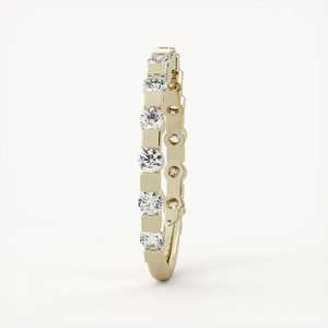 Bagues empilables de 1,7 mm en or massif 14 carats avec diamants de laboratoire taille ronde, sertis en barre, demi-éternité, pour usage quotidien, mariage et anniversaire - Product Image 3