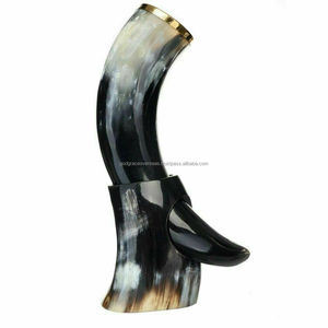 Premium Quality Religious Viking Horn <b>Drinking</b> Horn Food-Safe Genuine Ox Horn Polished Carved Christmas Portable - Product Image 5