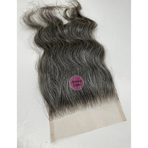 Arrow Exim Cheveux Indiens Gris Naturels pour Closure en Dentelle 5x5, Ondulation Naturelle, Remy, Densité 100%, Raie Centrale, Nœuds Invisibles - Product Image 4