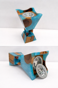 Brûleur d'encens décoratif en bois et résine époxy Mabkhara pour la maison, cadeau de mariage ou de Ramadan - Product Image 4