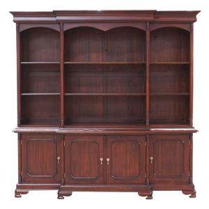Vanessa's <b>solid</b> mahogany <b>bookcase</b> features four storage doors and an antique reproduction design for indoor use - Product Image 6