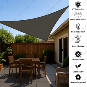 Voile d'ombrage triangulaire d'extérieur résistante aux UV pour jardin, auvent de terrasse, abri de voiture - Product Image 2