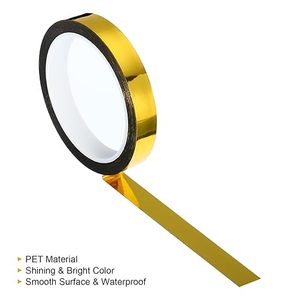 Ruban adhésif holographique réfléchissant en or pour projets de bricolage, d'artisanat, d'emballage cadeau et de décoration - Product Image 3