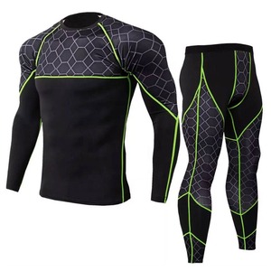 OEM <b>Men</b> Cheap Price <b>Men</b> <b>Compression</b> Sets <b>for</b> Sports Wear Custom Fitness <b>Compression</b> <b>Tights</b> <b>Compression</b> Set 2 Piece Set - Product Image 1