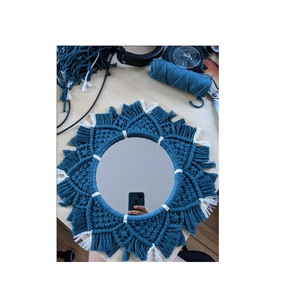Nouveau thème de décoration intérieure, miroir mural décoratif rond en macramé, style moderne et luxueux, pour chambre et salle de bain, pour fournitures indiennes - Product Image 3