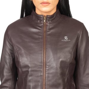 Elegant <b>Women</b> Genuine <b>Leather</b> <b>Jacket</b> Soft <b>Leather</b> Slim Fit Fashion Outerwear <b>for</b> Autumn Winter Street Wear 2026 - Product Image 3