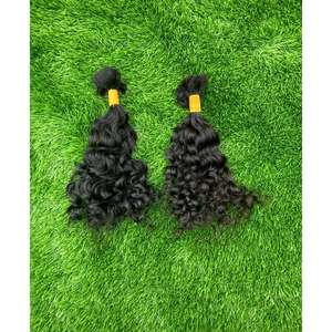 Extensiones de cabello Remy virgen crudo indio, estilo ondulado profundo suelto, cutícula de templo alineada, paquetes ondulados rizados, fuente directa - Product Image 1