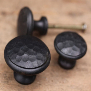 Forged Black Beeswax Beaten Cabinet Knobs for Cabinets & Drawers Metal Knobs - Product Image 2